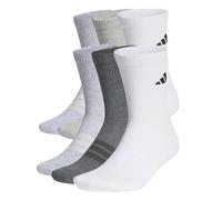 adidas Unisex adulto Cushioned Crew Socks 6 Pair Pack, white/light grey heather/medium grey heather/dark grey heather, 6-7 Years