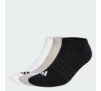 adidas Unisex - Adulto CUSHIONED ESSENTIALS LOW CUT SOCKS 3 PAIR PACK, medium grey heather/white/black, 5-6 Years
