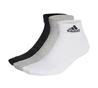 adidas Unisex adulto Cushioned Sportswear Ankle Socks 3 Pairs, Medium Grey Heather / White / Black, 13-14.5