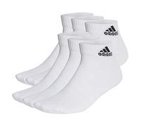adidas Unisex adulto Cushioned Sportswear Ankle Socks 6 Pairs, White/Black, 10.5-12.5