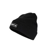 adidas Unisex Adulto Essentials Label Beanie Cuffed Hat, Black/White, M-L