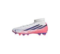 adidas Unisex Adulto F50 Hyperfast Club Mid Firm Ground/Multi Ground Football Boots Shoes, FTWR White/Solar Purple/Solar Turbo, 42 2/3 EU