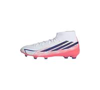 adidas Unisex Adulto F50 Hyperfast League Mid Firm Ground Football Boots Shoes, FTWR White/Solar Purple/Solar Turbo, 44 2/3 EU