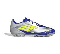 adidas Unisex Adulto F50 League Football Boots Artificial Ground, Silver Met./Solar Yellow/Lucid Blue, 43 1/3 EU