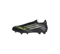adidas Unisex Adulto F50 League Laceless Firm Ground Football Boots, Core Black/Iron Metallic/Lucid Lemon, 43 1/3 EU