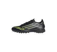 Adidas Unisex Adulto F50 League Turf Football Boots, Core Black/Iron Metallic/Lucid Lemon, 43 1/3 EU