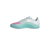 adidas Unisex Adulto F50 Messi Club Turf Football Shoes, FTWR White/Lucid Pink/Flash Aqua, 41 1/3 EU