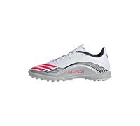 adidas Unisex Adulto F50 Messi League Turf Football Boots, Cloud White/Lucid Red/Silver Metallic, 39 1/3 EU