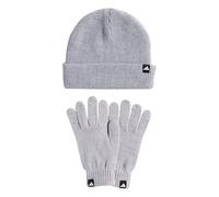 adidas Unisex Adulto Glove + Beanie Pack Hat, Light Grey Heather/White, S-M