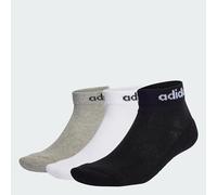adidas Unisex adulto Linear Ankle Cushioned Socks 3 Pairs, Medium Grey Heather / White / Black, 37-40
