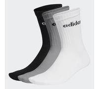 adidas Unisex adulto Linear Crew Cushioned Socks 3 Pairs, Medium Grey Heather / White / Black, 42-45