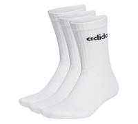 adidas Unisex - Adulto Linear Crew Cushioned Socks 3 Pairs, White / Black, 37-40