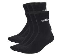 adidas Unisex adulto LINEAR CREW SOCKS CUSHIONED SOCKS 6 PAIR PACK, Black/White, 10.5-12.5