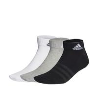 adidas Unisex adulto Thin and Light Ankle Socks 3 Pairs, Medium Grey Heather / White / Black, 10.5-12.5