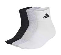 adidas Unisex - Adulto THIN&LIGHT SPORTSWEAR ANKLE SOCKS 3 PAIR PACK, medium grey heather/white/black, 5-6 Years