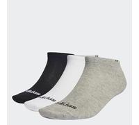 adidas Unisex adulto Thin Linear Low-Cut Socks 3 Pairs, Medium Grey Heather / White / Black, 45-48