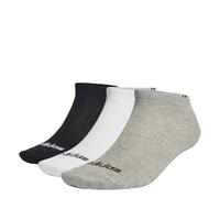 adidas Unisex adulto Thin Linear Low-Cut Socks 3 Pairs, Medium Grey Heather / White / Black, 6.5-8
