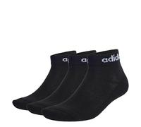 adidas Unisex adulto Think Linear Ankle Socks 3 Pairs, Black / White, 6.5-8