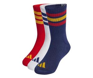 adidas Unisex - Bambini e ragazzi 3STRIPES CUSHIONED SPORTSWEAR CREW SOCKS 3 PAIR PACK, dark blue/team power red 2/white, 5-6 Years