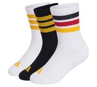 adidas Unisex - Bambini e ragazzi 3STRIPES CUSHIONED SPORTSWEAR CREW SOCKS 3 PAIR PACK, white/black/collegiate gold, 5-6 Years