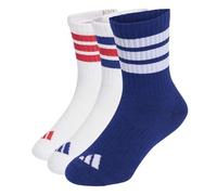 adidas Unisex - Bambini e ragazzi 3STRIPES CUSHIONED SPORTSWEAR CREW SOCKS 3 PAIR PACK, white/mystery ink/pure ruby, 6-7 Years