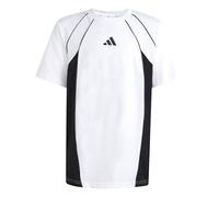 adidas Unisex - Bambini e Ragazzi Color Block T-Shirt, White/Black/Grey Six, 5-6 Years