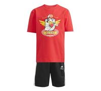 adidas Unisex - Bambini e ragazzi DISNEY MICKEY MOUSE T-SHIRT SET, pure ruby/off white, 9-10 Years