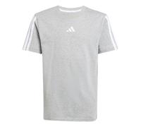 adidas Unisex - Bambini e Ragazzi Essentials 3 Stripes T-Shirt, Medium Grey Heather/White, 15-16 Years