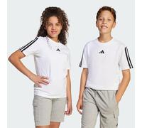 adidas Unisex - Bambini e Ragazzi Essentials 3 Stripes T-Shirt, White/Black, 11-12 Years
