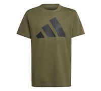Adidas Unisex - Bambini e Ragazzi Essentials Big Logo T-Shirt, Olive strata/Black, 7-8 Years