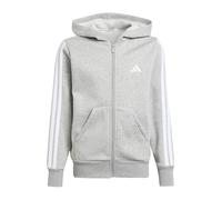 Adidas Unisex - Bambini e Ragazzi Essentials Full Zip Hoodie, Medium Grey Heather/White, 15-16 Years