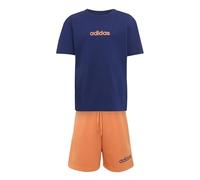 adidas Unisex - Bambini e ragazzi ESSENTIALS LINEAR LOGO T-SHIRT SET, dark blue/Dusky Orange, 3-4 Years