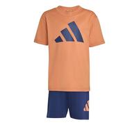 adidas Unisex - Bambini e ragazzi ESSENTIALS T-SHIRT SET, Dusky Orange/dark blue, 6-7 Years