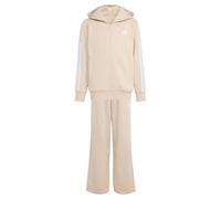 adidas Unisex - Bambini e ragazzi Junior Hooded Fleece Tracksuit, Crystal Linen/white, 9-10 Years