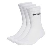 adidas Unisex - Bambini e ragazzi Linear Crew Cushioned Socks 3 Pairs, White/Black, 6-7 Years
