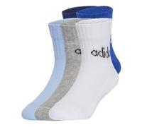adidas Unisex - Bambini e ragazzi LINEAR KIDS ANKLE SOCKS 5pP, Dark Blue/Royal Blue/Glow Blue/Medium Grey Heather, 5-6 Years