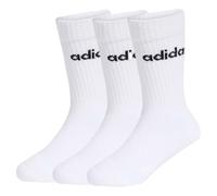 adidas Unisex - Bambini e ragazzi LINEAR KIDS CREW 3 PAIRS PER PACK SOCKS, white/white/white, 5-6 Years