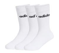adidas Unisex - Bambini e ragazzi LINEAR KIDS CREW 3 PAIRS PER PACK SOCKS, white/white/white, 6-7 Years