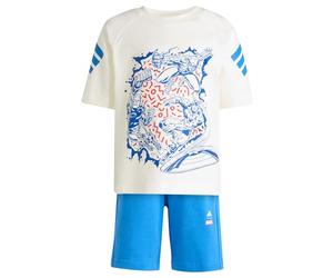 adidas Unisex - Bambini e ragazzi MARVEL AVENGERS T-SHIRT SET, off white/ray blue, 6-7 Years