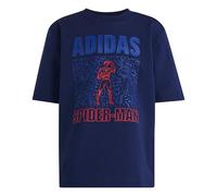 adidas Unisex - Bambini e Ragazzi Marvel Spider-Man tee, Dark Blue/Off White, 5-6 Years