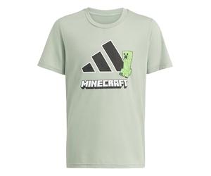 adidas Unisex - Bambini e Ragazzi Minecraft Training T-Shirt, Silver Green/Black, 11-12 Years