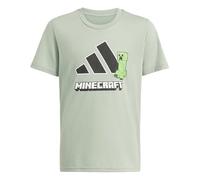 adidas Unisex - Bambini e Ragazzi Minecraft Training T-Shirt, Silver Green/Black, 5-6 Years