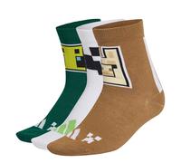 adidas Unisex - Bambini e ragazzi MINECRAFT YOUTH 3 PAIRS PER PACK SOCKS, carbon/brown desert/collegiate green, 3-4 Years
