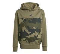 adidas Unisex - Bambini e Ragazzi Seasonal Essentials Camo Fleece Hoodie Juniors, Olive strata/Black, 13-14 Years