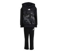 adidas Unisex - Bambini e ragazzi Seasonal Essentials Little Kids Camo Fleece Jogger Set, black/white, 6-7 Years