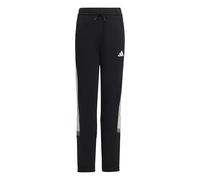 adidas Unisex - Bambini e Ragazzi Seasonal Essentials TIBERIO 3 Stripes Fleece Pant, Black/White/Grey Two, 15-16 Years