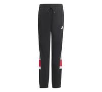 Adidas Unisex - Bambini e Ragazzi Seasonal Essentials TIBERIO 3 Stripes Fleece Pant, Black/White/Pure Ruby, 9-10 Years
