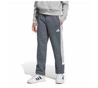 adidas Unisex - Bambini e Ragazzi Seasonal Essentials TIBERIO 3 Stripes Fleece Pant, Dark Grey Heather/White/Wonder Sage, 15-16 Years