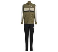 adidas Unisex - Bambini e ragazzi SEASONAL ESSENTIALS TIBERIO 3 STRIPES TRICOT TRACKSUIT, olive strata/white, 13-14 Years