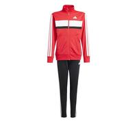 adidas Unisex - Bambini e ragazzi SEASONAL ESSENTIALS TIBERIO 3 STRIPES TRICOT TRACKSUIT, Pure Ruby/White, 15-16 Years